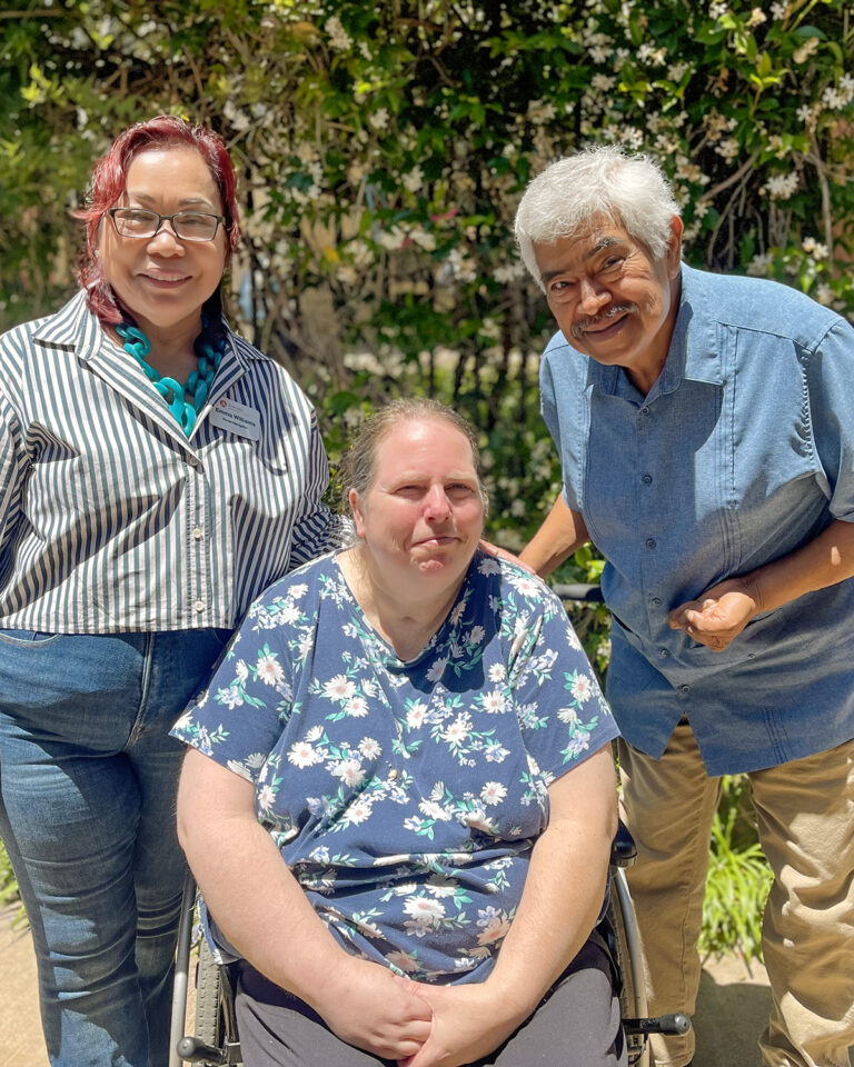 Nurse Navigator Emma Williams (left) with two Avenidas Rose Kleiner Center participants