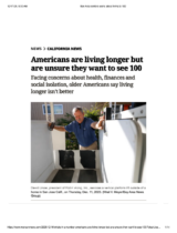 The Mercury News Features Avenidas Village and Village Member Chuck Sieloff